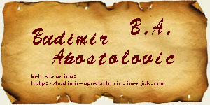 Budimir Apostolović vizit kartica
